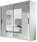 Armadio con specchio London VII, armadio con ante scorrevoli, moderno per camera da letto, 180 x 215 x 58 cm, colore: bianco