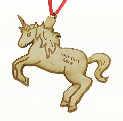 Origin Personalisierbarer Weihnachtsbaumschmuck mit Einhorn-Gravur.