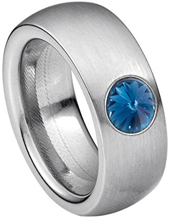 Heideman Ring Damen Coma Silber Edelstahl mit Zirkonia weiß matt | Coma Statement-Ring Silber, Edelstahl, breiter matter Bandring mit Rivoli-Kristall, Damenring, nickelfrei, Geschenk