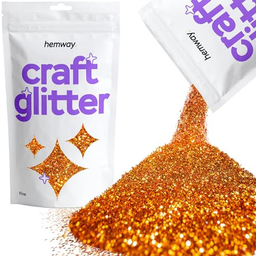 Hemway Craft Glitter - Copper | Fine Metallic Sequin Flakes for Resin & Epoxy Crafts | Supplies for Tumblers, Cards, Jewellery, Candle, Hair, Face, Body & Nail Art | 100 g