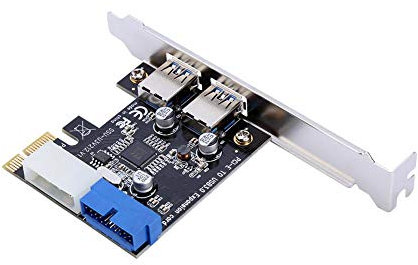 Tangxi 2 Ports PCI-E zu USB 3,0 Erweiterung Karte, PCI-E x1 / x4 / x8 / x16 USB Karte mit internem 20-Pin-Anschluss 5Gbit/s für Windows XP 32/64, Windows 7 32/64, Windows 8, Windows 8.1, Windows 10