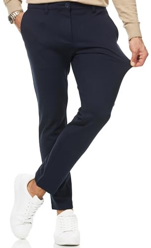 Indicode Herren Rodekro Performance Pants | Chinohose Herrenhose Super Stretch Stoffhose Bequeme Business Hose für Männer Navy, 32/30