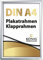 Dreifke Plakatrahmen DIN A4 | 25mm Alu Profil, eckig | silber | inkl. entspiegelter Schutzscheibe | Bilderrahmen Klapprahmen Wechselrahmen Posterrahmen Rahmen
