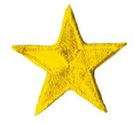 3 x Yellow Star Iron On Patches 3cm