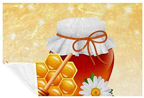 BestIdeas Honey Jar-01 Prints Soft Warm Cozy Blanket Throw for Bed Couch Sofa Picnic Camping Beach, 150 * 200cm