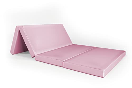 Rollmayer Gästematratze Kollektion Vivid (Pastellrosa 50, 115x195x8cm), 4-teilige Klappmatratze Reisebett Schaumstoff Matratze zusammenklappbar, faltbar inkl. Graphit Transporttasche Kollektion Oxford