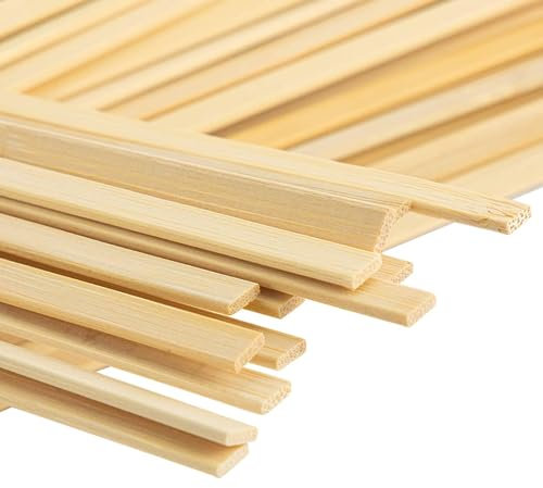 ABACHI WOOD-100 Palitos de madera natural, para manualidades, (40 x 0,6 x 0,25 cm), Packs (30/60/100)