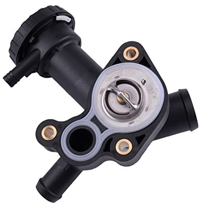 Miter Carcasa Negra del termostato del refrigerante del Motor del Coche 11537829959 Compatible con Mini Cooper One R50 R53 R52 2001 2002 2003 2004 2005 2006 2007