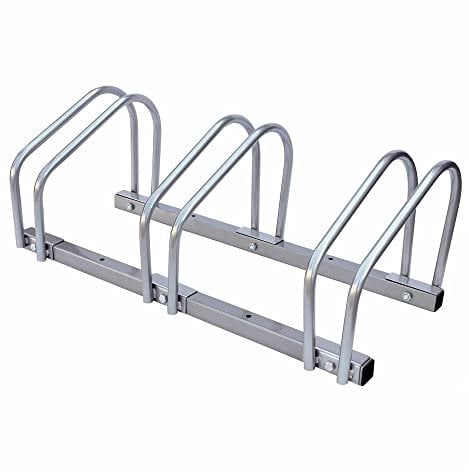 Galvanised Steel bike stand - Cycle Storage Locking Stand | Bicycle Stand Floor or Wall Mounted Bike Rack for Garage or Garden, Bike Parking Rack (3 BIKES RACK)