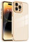 Lafunda for iPhone 14 Pro Max Case, Luxury Plating for Womens Gilrs Case, Full Camera Protection Soft TPU Bumper Cover, Shockproof Silicone Slim Phone Case for iPhone 14 Pro Max 6.7, Beige