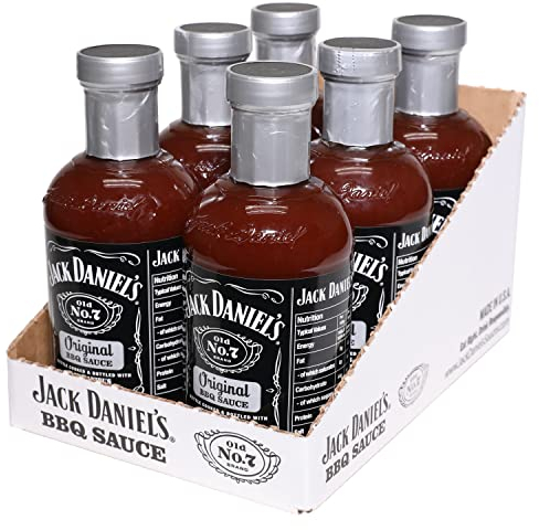 Jack Daniel's Original BBQ Sauce, Gluten Free, Delicious Marinade, Barbecue Dipping No Preservatives, Pack of 6 x 553g, Sauce Bottle (Multipack)
