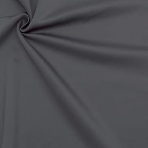 STOFFKONTOR Stretch Scuba Stoff - Meterware, Farbe Dunkel-Grau - zum Nähen von Bekleidung