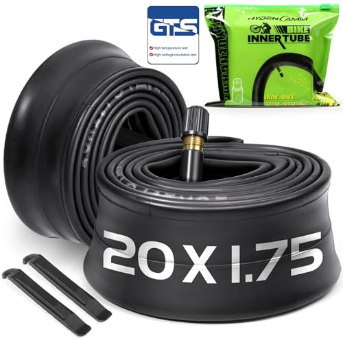 2 Pack 20 x1.75/1.95/2.10/2.125 Bicycle Tube with 2 Tire Levers, 20 Bicycle Tube with 32mm Schrader Valve, Butyl Rubber Inner Tube 20 x 1.95 for Road/Kids/Gravel Bikes by Hydencamm (2 of One Size)