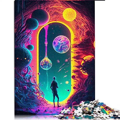 Puzzles für Erwachsene 1000-teilige Tür zum unbekannten Puzzle für Erwachsene Holzpuzzles Puzzles für Erwachsene Lernspiel Herausforderungsspielzeug (Größe 50 x 75 cm)