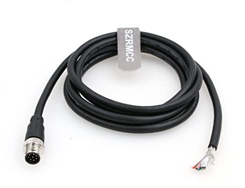 SZRMCC M12 A Code 8 Pin Stecker auf Öffnen Kabeln I/O Sensor Kabel Wasserdicht Geschirmt Luftfahrt SignalKabel für Industrielle Feldbus Modul Gerät Netzwerk (5m)