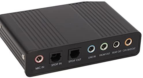 USB-Soundkarte, Externe 5.1-Kanal-Soundkarte, Unterstützt Vollduplex-Wiedergabe, Audio-Stream- auf Dem PC, für XP, für Vista und für 7 (Schwarz)