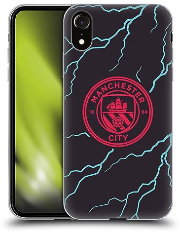 Head Case Designs Officially Licensed Manchester City Man City FC Third 2023/24 Badge Kit Gel Case [Military Grade Protection] Compatible With Apple iPhone XR