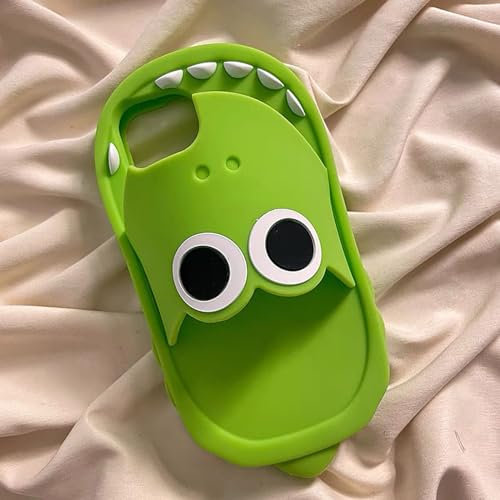 Shark Slide Phone Case, 2023 New Funny Phone Cases, Cute Shark Slippers Phone Case, Ugly Phone Cases for iPhone 15/14/13/12/11 (11, Big Eyes)