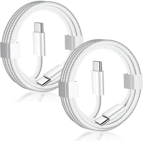 iPhone 16/15 Charger Cable 60W 2Pack 1.8M Braided USB C to USB C Charger Cable Fast Charging Type C Charger Cable for iPhone 16/15/Plus/Pro/Pro Max, MacBook Pro, Galaxy S23 Ultra,Pixel, Switch, LG
