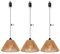 3x Dekorative Boho Hängelampe mit Batterie Deckenlampe ohne Strom Stromanschluss Pendelleuchte Batteriebetrieben Rattan Regenschirm Lampenschirm für Schlafzimmer Weihnachten Party Geschenk Pavillon