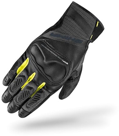 SHIMA HERO GLV Motorrad Handschuhe Damen Leder Kurze Sommer Motorradhandschuhe Schutz Touchscreen Stadt Lederhandschuhe Motorcycle Belüftet Verstärkt Perforiertes Leicht (Damen, Fluo, XS)