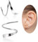 925er Sterlingsilber Doppel Twist Hoop Ohrringe，Spiral Einfädler Ohrringe Half Creolen Ohrringe für Damen Mädchen Piercing Wickelohrringe，für Ihre Geburtstagsfeier, Weihnachten