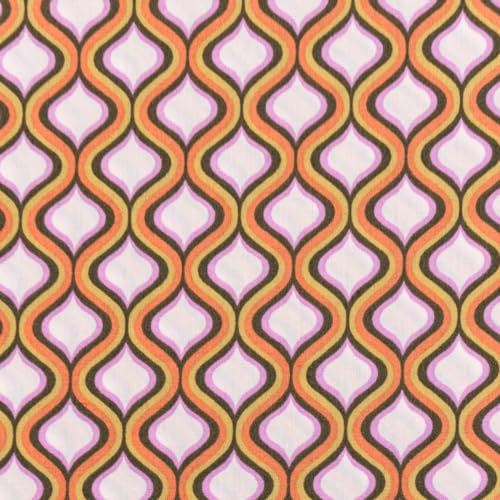 SCHÖNER LEBEN. Baumwollstoff Popeline Geometric Retro Trellis Ecru grün 1,45m Breite