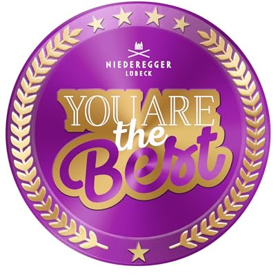 Niederegger | Geschenkdose You are the Best | 1x 185g | Marzipan Torte umhüllt von Zartbitter-Schokolade | Geschenk für verschiedene Anlässe | Freundschaft | Muttertag | Danke