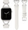 CeMiKa Bracelet Cuir Compatible avec Bracelet Apple Watch 41mm 40mm 38mm Femmes, Mince Bracelet cuir Véritable avec X-Shape Métal pour iWatch Series 9 8 7 6 5 4 3 2 1 SE, Blanc Ivoire/étoile