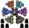 DND Würfel Set, 6 x 7 (42 Stück) Polyedrische Würfel Set, DND Würfel, D&D Würfel für Dungeons and Dragons Pathfinder DND RPG MTG Tischspiele D4 D6 D8 D10 D% D12 D20 mit 6 Schwarze Kordelzugbeutel