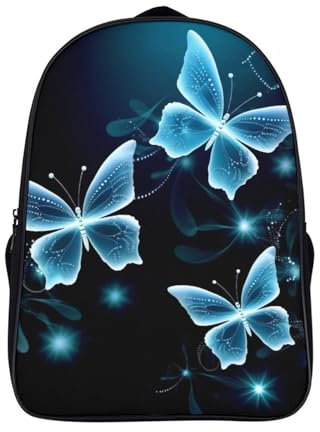 NAHCBIOT Butterflies Schulrucksack Mädchen Schulranzen Jungen Schultasche Mit Ergonomischem Design Rucksack Campus Backpack Teenager Modisch Rucksäcke 40x28x16cm