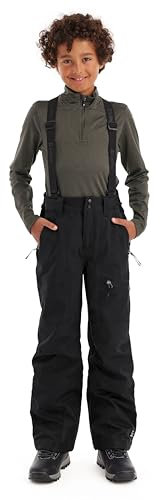 killtec Jungen Skihose mit abzippbarem Latz und Kantenschutz Boys Skihose 242, schwarz, 176, 43401-000