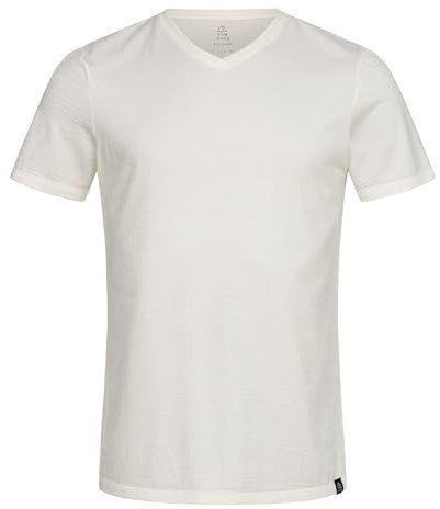 TOM FYFE Premium Merino T-Shirt V-Ausschnitt Herren Wollweiss/S | Made in Europe