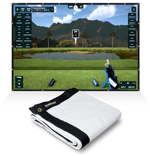 SimSpace Elite - Pantalla de Impacto Unisex para Golf, Color Blanco, 3,3 x 3 Metros