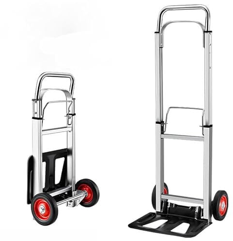 Folding Hand Truck Aluminium,Heavy Duty Hand Truck Foldable Trolley on Wheels,Multi Purpose Sack Truck Moving Trolley (90 kg maximum)