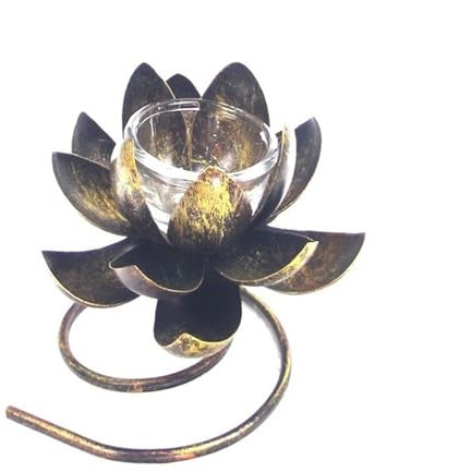 KFHJSNN Kandelaber, kreativer Lotus-Kerzenhalter, Eisen, dekorative Ornamente, exquisiter Desktop-Blumen-Kerzenhalter, Kerzenständer (A) Prosperous