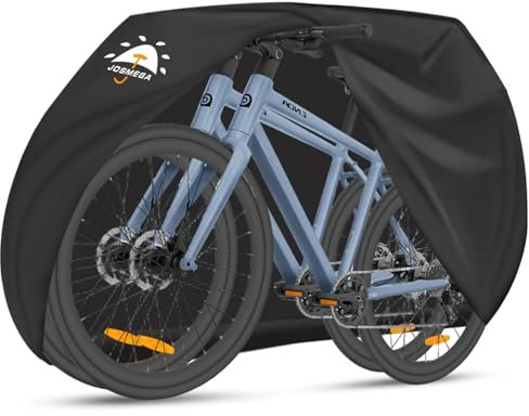 JosMega Fahrradabdeckung, 800D strapazierfähiges Oxford-Gewebe, Doppelnadelnähte, wasserdicht, Rückennahtband, winddicht, verstellbare Gurtschnalle, elastisches Band an der Unterseite, Schwarz, M – 2