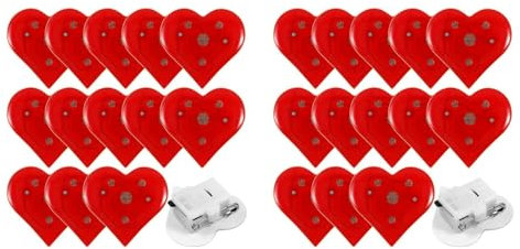 VALICLUD 40 Stück Herz-Brosche Mit Blinkenden Leds Rote Herz-Pins Valentinstag-Brosche Für Männer Und Frauen
