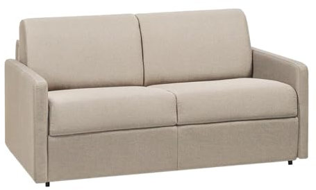 Vente-unique-Schlafsofa 2-Sitzer - Liegefläche: 120 cm - Matratzenhöhe: 18 cm - Stoff - Beige - CALIFE