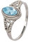 mantraroma Ring Silber 925 Damen blau Topas Edelstein blau dezent verspielt