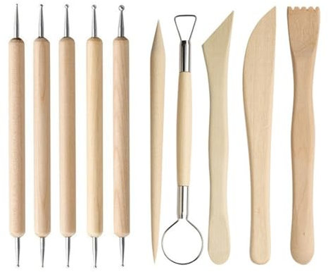 XURJUMI 10 Pièces Outils Kit Poterie Adulte, Kit Argile Autodurcissante, Outils Argile Polymère, Outils Sculpture Argile, Air Dry Clay Kit De Poterie Enfant Pour Modélisme, Sculpture, Débutant