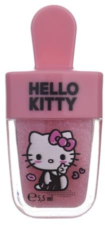 Sanrio Hello Kitty Strawberry Flavour Lip Gloss – Moisturizing & Hydrating Formula | Natural, Vegan & Dermatologically Tested | Perfect for Kids & Adults, 5.5ml