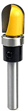 SBJKLYRN, Trend Router Bits - Fasenkanten-Formfräser, 1/4 Zoll Schaft Rundnasen-Nutfräser mit Kugellager for Schüssel- und Tablettschablonen ，Router-Bits(1/2 in)