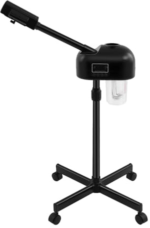 360° Drehbar Gesicht Dampfgerät, Gesichtsdampfer Gesichtssauna, 750W 2 In 1 Ozonzerstäubung Bedampfer Verdampfer mit Einziehbaren Stab, für Salon Zuhause Kosmetikstudio