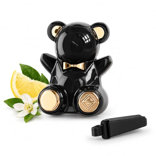 VINOVE Auto Duftfigur ViBEAR | Französische Parfums | bis zu 90 Tage dezenter Duft | Italienisches Design | Clip & Anhänger | Auto-Lufterfrischer Träger für Geruchsneutralisierung (1 Stück, LONDON) | Dezente, langanhaltende Duftabgabe bis zu 90 Tage und stilvolles italienisches Design für den Fahrzeuginnenraum