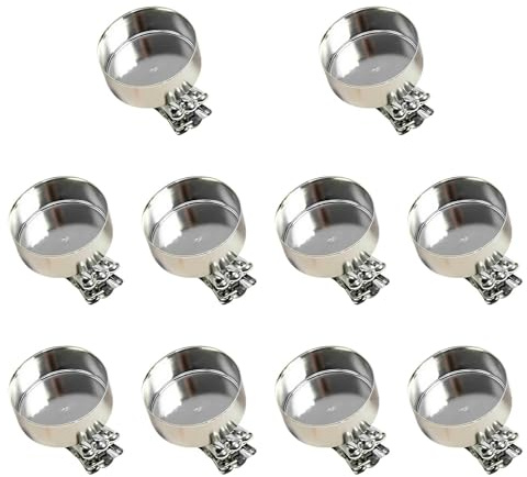 MagiDeal Lot de 10 Pinces à Bougies pour Sapin de Noël, décorations pour Sapin de Noël, bougeoirs légers en métal, 4,8 x 4 x 3,5 cm, pour fêtes, Argent