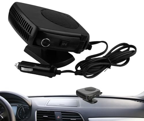 Chauffage de voiture - 200 W - Chauffage rapide - Rotation à 360 degrés - Désembuage de pare-brise pour voiture, camping-car, camion, hiver, camping intérieur