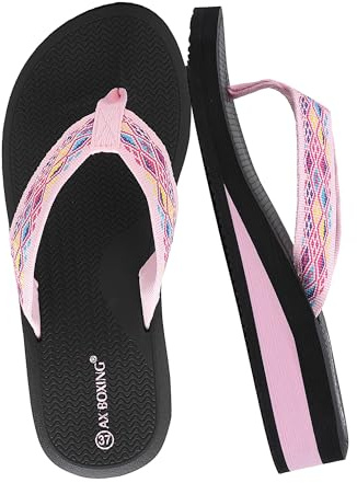 AX BOXING Infradito Donna Zeppa Leggero Ciabatte Wedge Sandali Estive Platform Comodi Pantofole per Mare Spiaggia e Piscina Interno Esternoo Mix rosa 37 EU