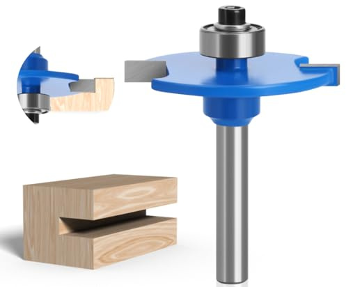 T-Slot Router Bit Set, 41.3mm Carbide Tipped Grooving Cutters with Ball Bearing Guide for Wood & MDF