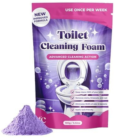 Fizzclean Nettoyant pour Toilettes, Fizzclean Toilette Nettoyage Mousse, Nettoyants WC Sans Contact, Nettoyage Sans Effort, No Scrub Cleaning (1pcs)